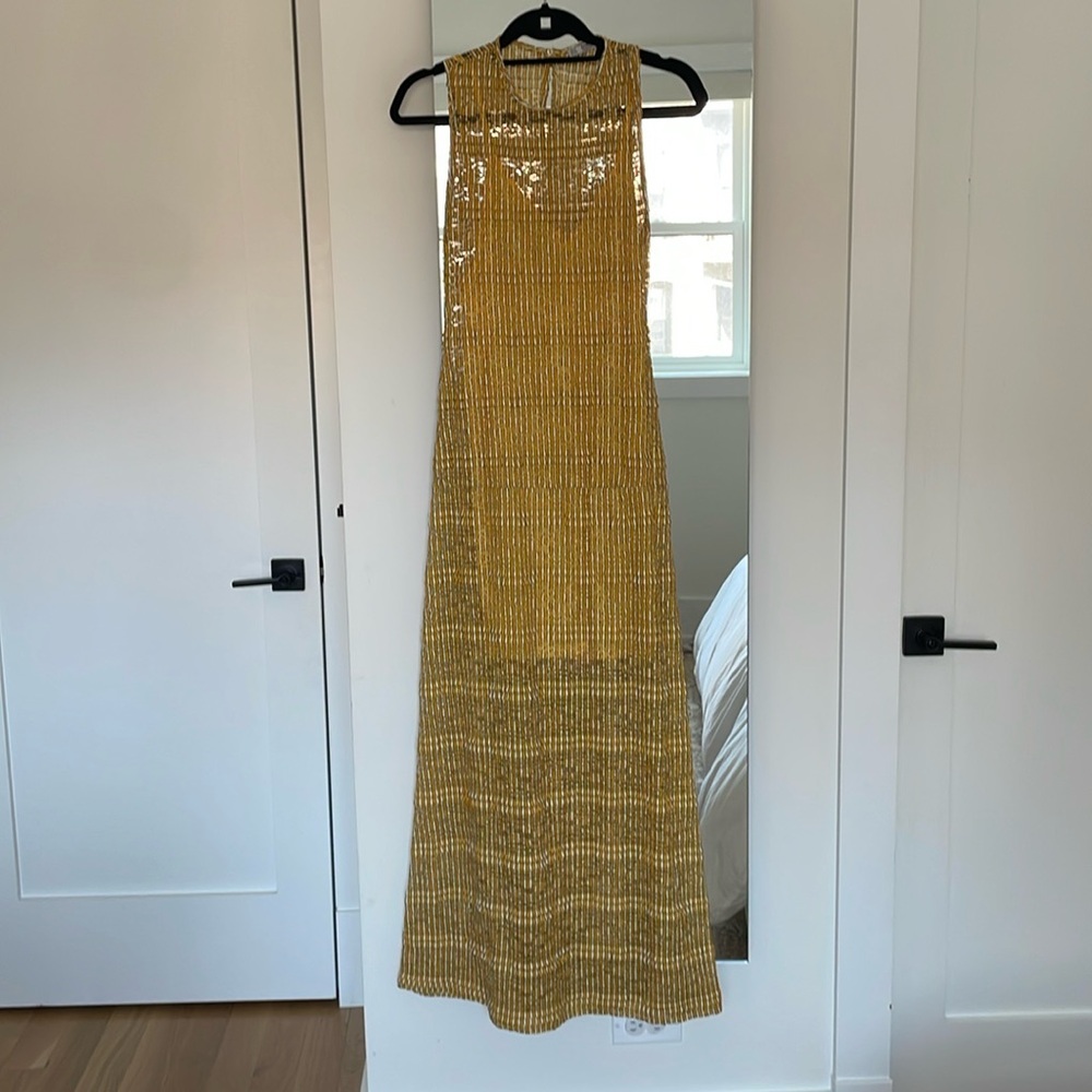 Yellow and white print Zara sundress